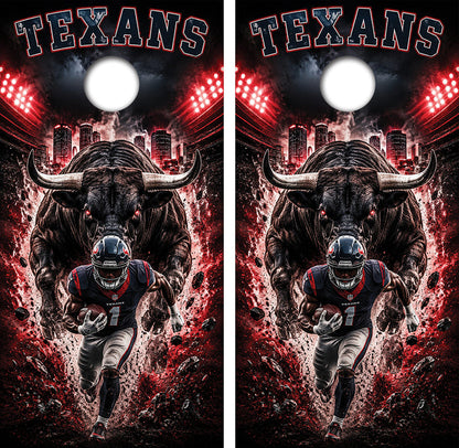 Houston Texans Football Inspired Cornhole Design