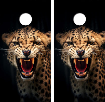 Hungry Cheetah Cornhole Design