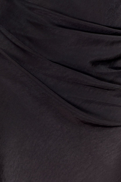 Iris Long Sleeve Satin Maxi Dress - Black