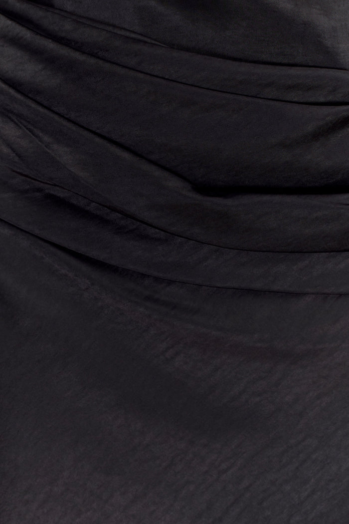 Jasmine Strapless Satin Maxi Dress - Black