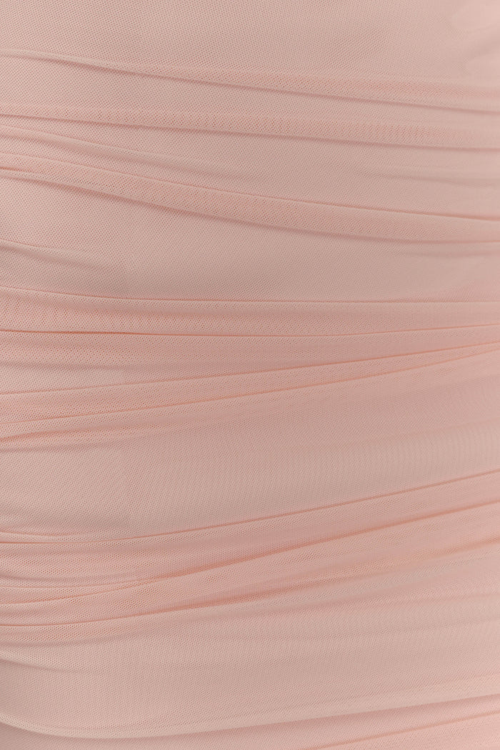 Jianna Strapless Mesh Mini Dress - Powder Pink
