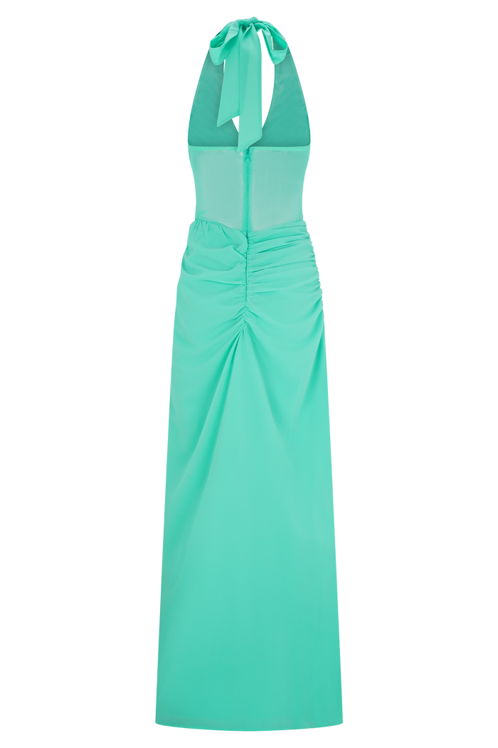 Jonna Chiffon And Mesh Maxi Dress - Lagoon
