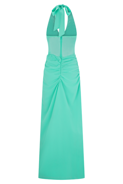 Jonna Chiffon And Mesh Maxi Dress - Lagoon
