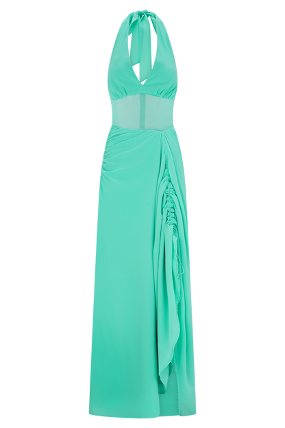 Jonna Chiffon And Mesh Maxi Dress - Lagoon