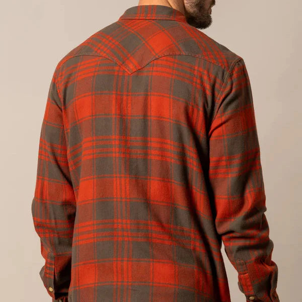 Kimes Ranch Men's L/S Biggie Flannel in Brick Red