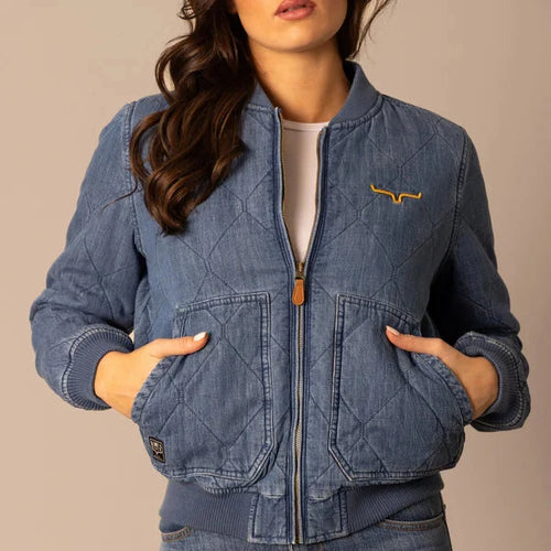 Kimes Ranch Women's Marinos Bomber Jacket in Light Denim