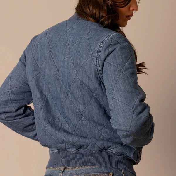 Kimes Ranch Women's Marinos Bomber Jacket in Light Denim