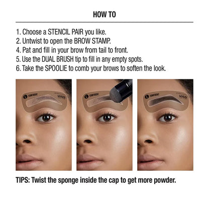 Kiss New York Instant Brow Stamp & Stencil Kit