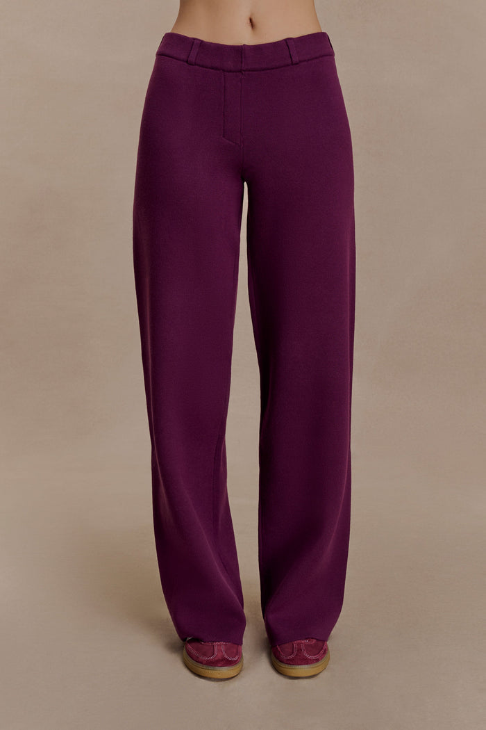 Lauren Knit Trouser - Plum