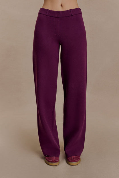 Lauren Knit Trouser - Plum