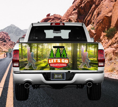 Let's Go Squatchin Tailgate Wrap Vinyl Graphic Decal Sticker