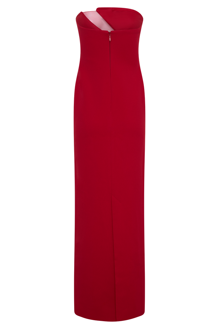 Lianne Strapless Maxi Dress - Red