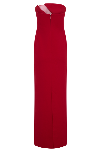Lianne Strapless Maxi Dress - Red