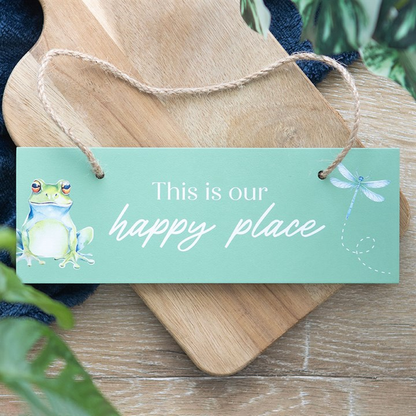 Light Green This is Our Happy Place Hanging Sign 🇬🇧