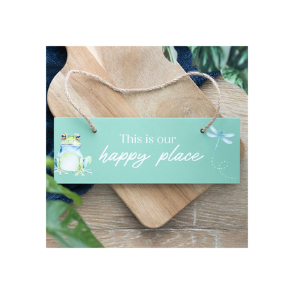 Light Green This is Our Happy Place Hanging Sign 🇬🇧
