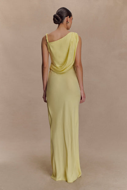 Lorieanne Draped Maxi Dress - Lemon