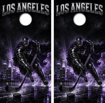 Los Angeles Kings Inspired Cornhole Design
