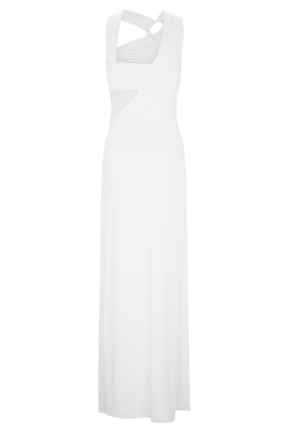 Lottie Slinky Maxi Dress With Split - White
