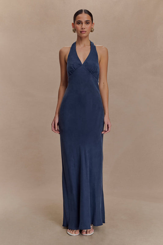 Louisiana Halter Maxi Dress - Navy