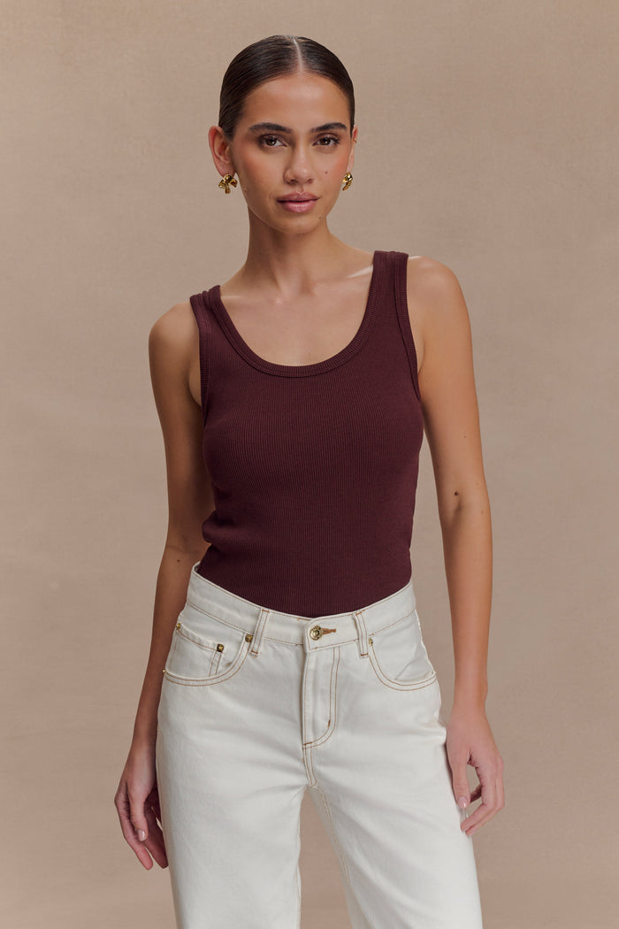 Maeva Scoop Tank Top - Chocolate
