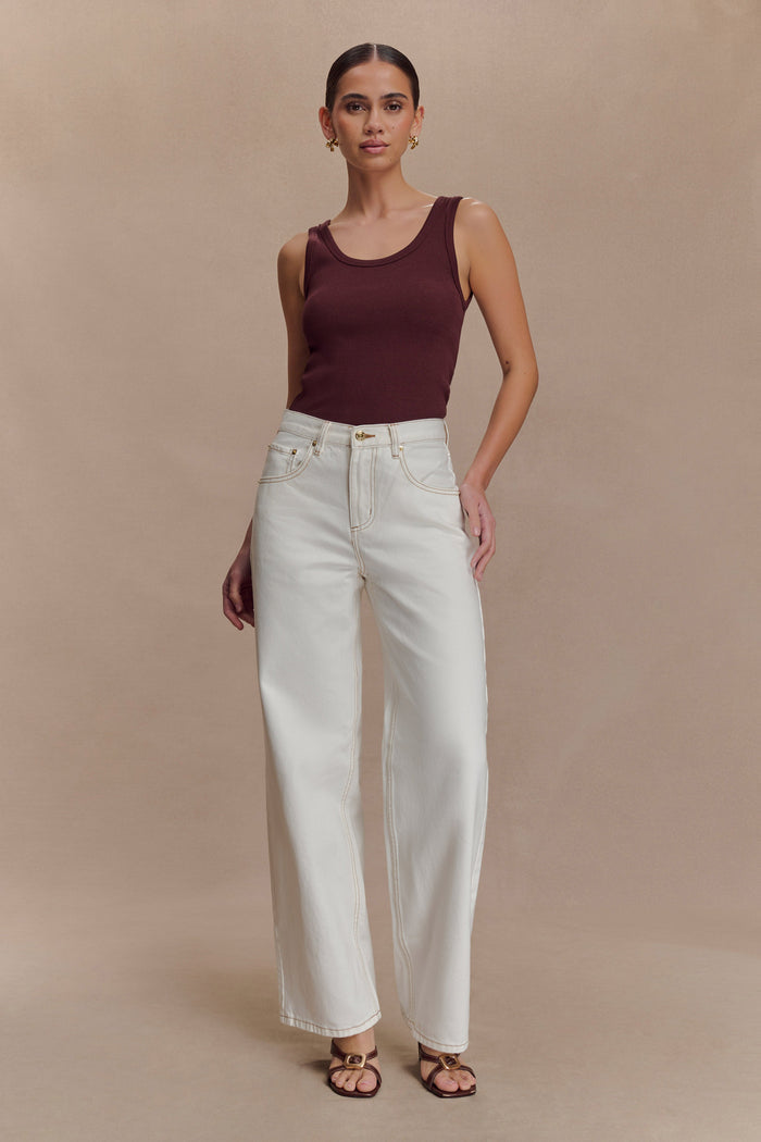 Maeva Scoop Tank Top - Chocolate
