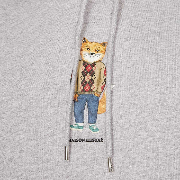 Maison Kitsune Dressed Fox Regular Hoodie Light Grey Melange