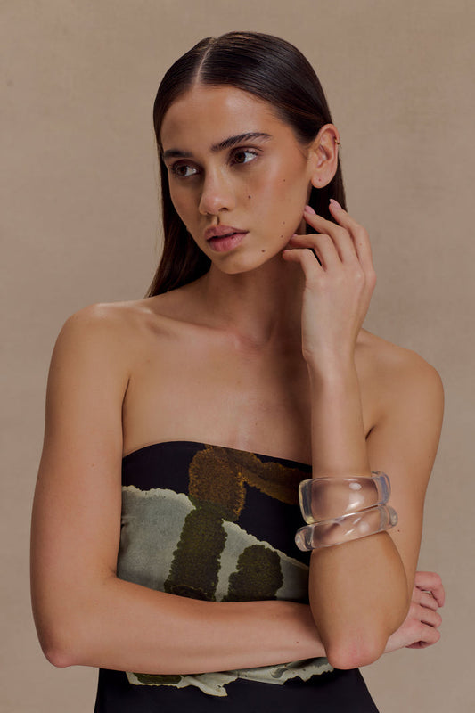 Marah Resin Bangle Set - Clear