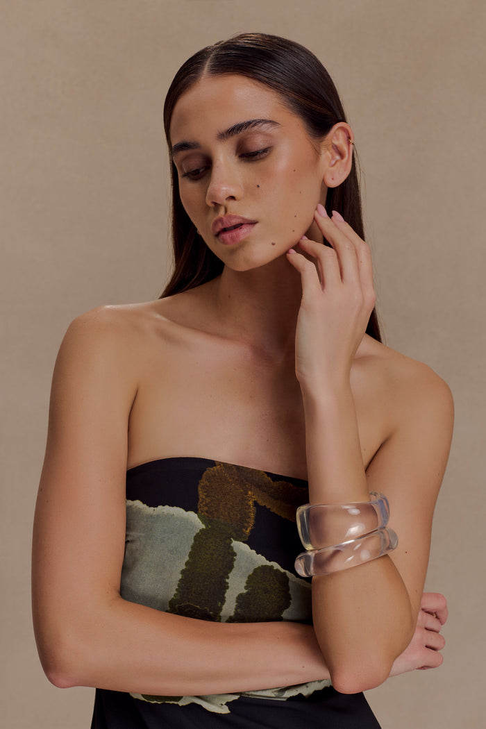 Marah Resin Bangle Set - Clear