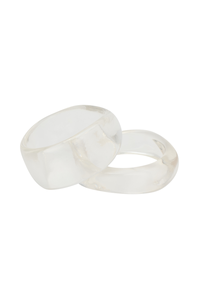 Marah Resin Bangle Set - Clear