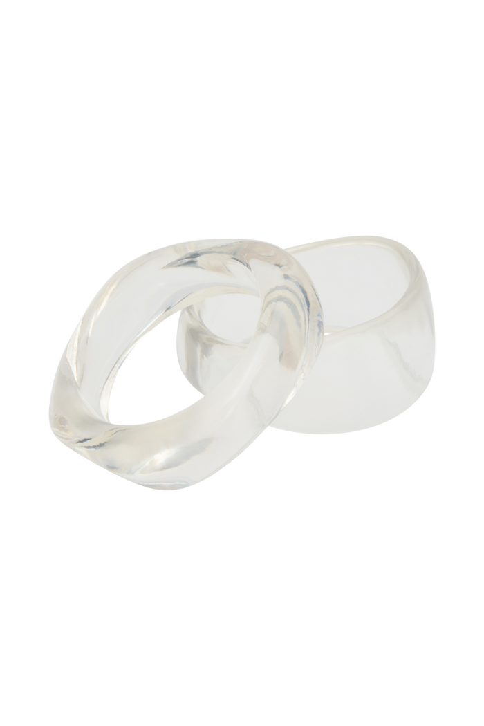 Marah Resin Bangle Set - Clear