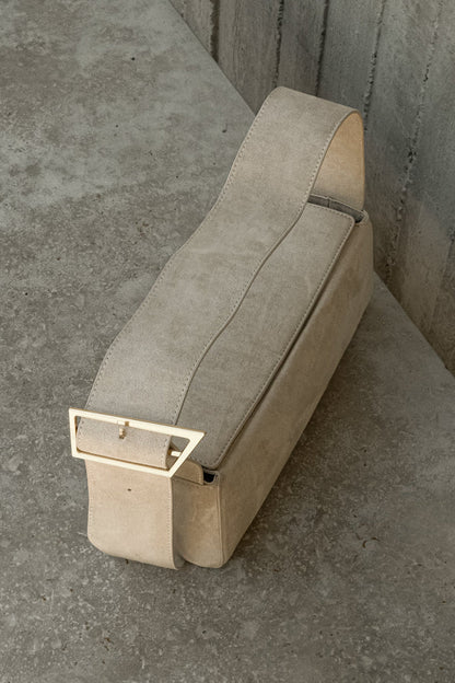 Maria Faux Suede Shoulder Bag - Stone