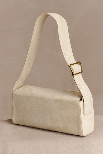 Maria Faux Suede Shoulder Bag - Stone