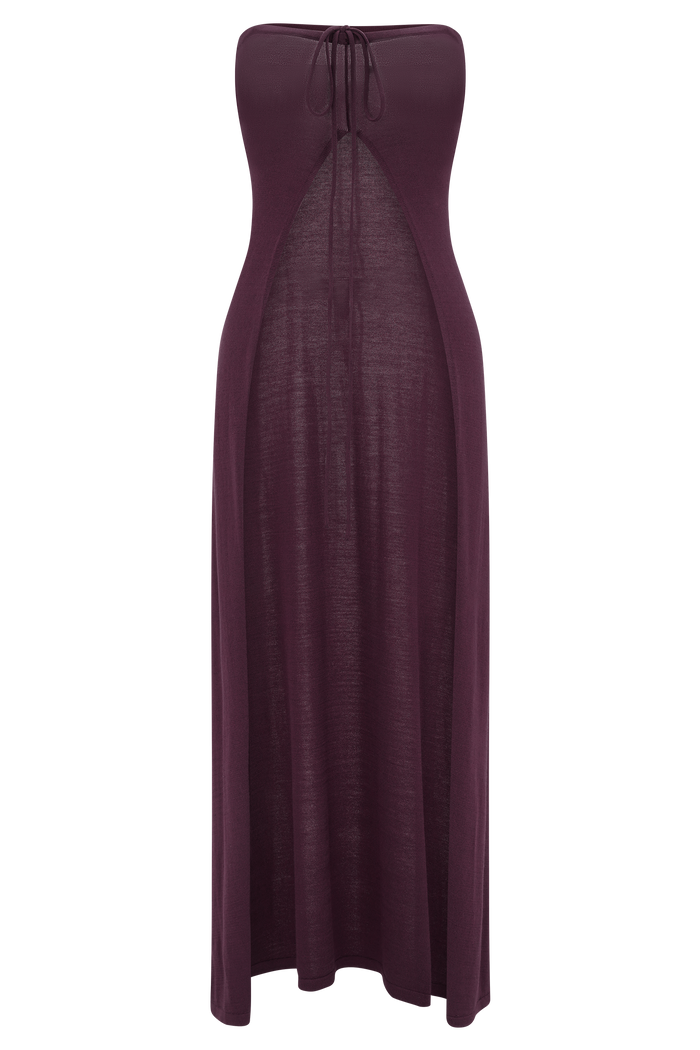 Marimae Long Knit Top - Plum