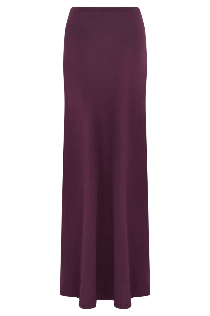 Martiena Knit Maxi Skirt - Plum