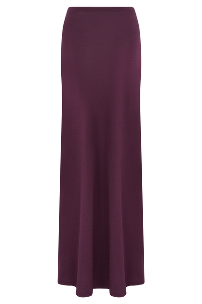 Martiena Knit Maxi Skirt - Plum