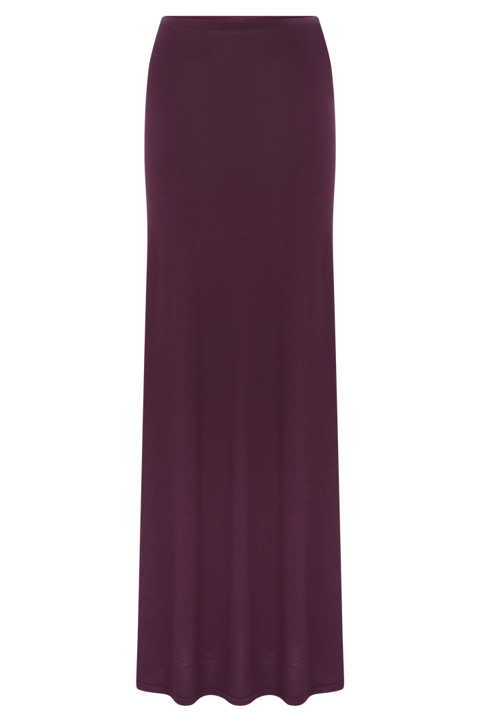Martiena Knit Maxi Skirt - Plum