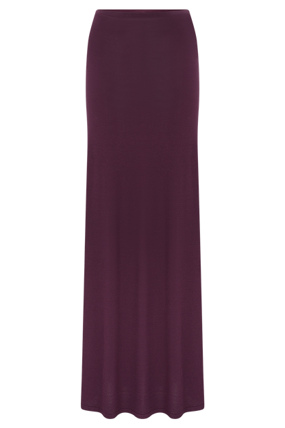 Martiena Knit Maxi Skirt - Plum
