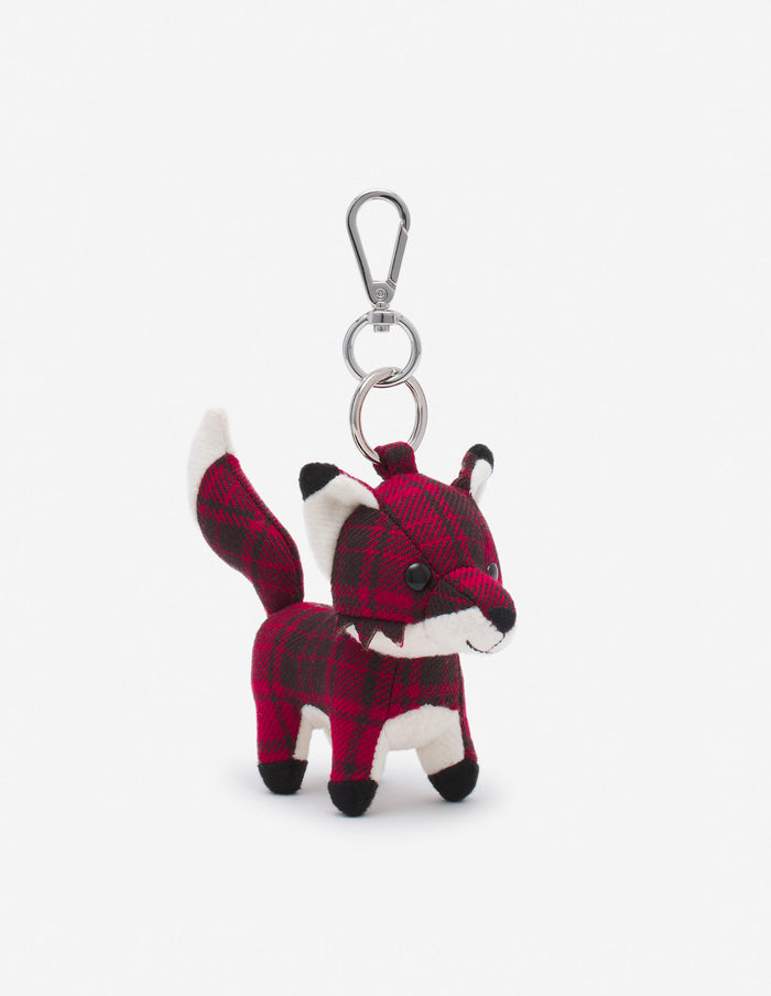 Medium Fox Bag Keyring & charm Clay Pecan Bown Check