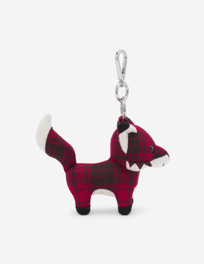 Medium Fox Bag Keyring & charm Clay Pecan Bown Check