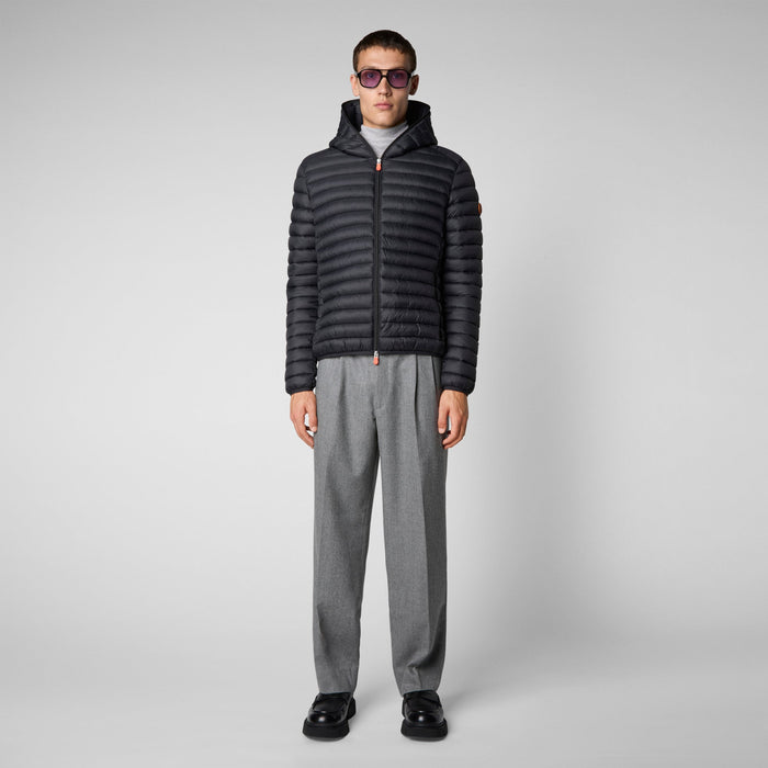 Men's Donald Hooded Puffer Jacket In Black