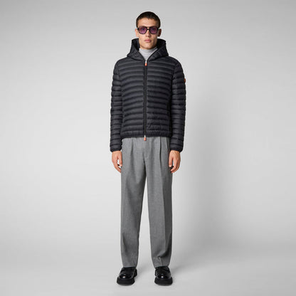 Men's Donald Hooded Puffer Jacket In Black