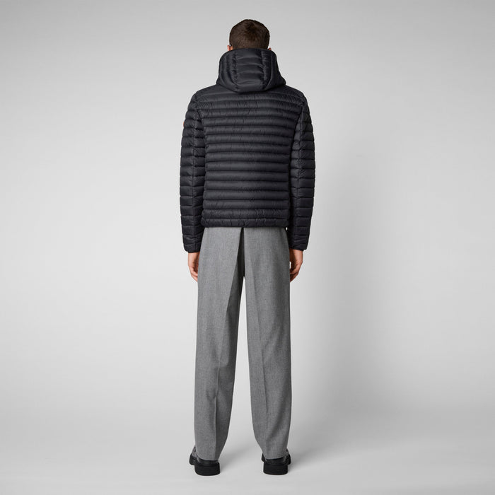 Men's Donald Hooded Puffer Jacket In Black