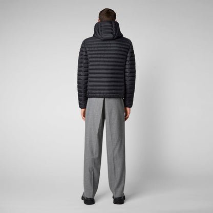 Men's Donald Hooded Puffer Jacket In Black