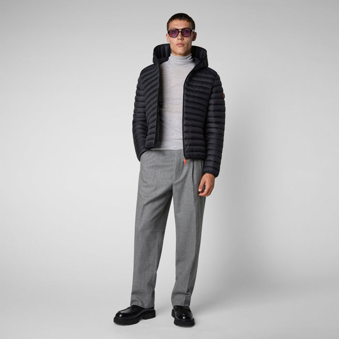 Men's Donald Hooded Puffer Jacket In Black