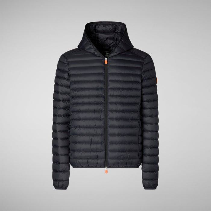 Men's Donald Hooded Puffer Jacket In Black