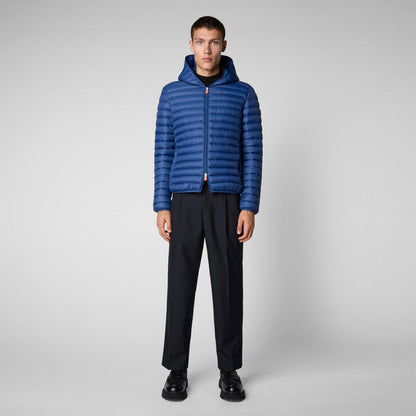 Men's Donald Hooded Puffer Jacket In Eclipse Blue