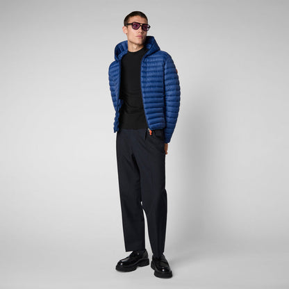 Men's Donald Hooded Puffer Jacket In Eclipse Blue