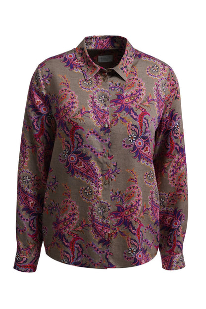 Milano 63-6562-3655 Fuchsia Paisley Print Shirt Blouse by MILANO Shop MILANO at Dotique