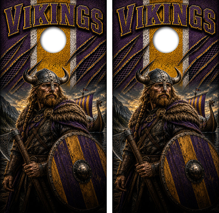 Minnesota Vikings Football Cornhole Design