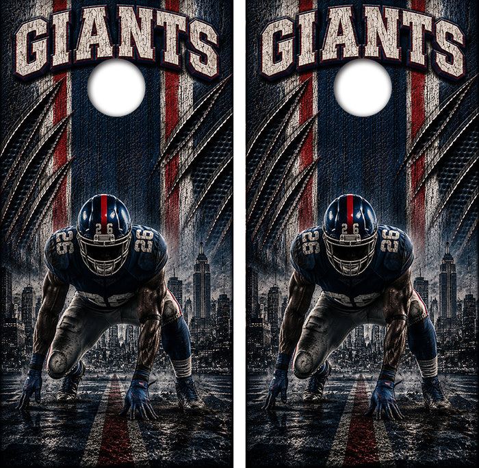 New York Giants Football Cornhole Design